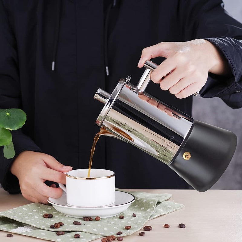 Easyworkz Diego Stovetop Espresso Maker Stainless Steel Italian Coffee Machine Maker 12Cup 17.5 oz Induction Moka Pot - Image 5